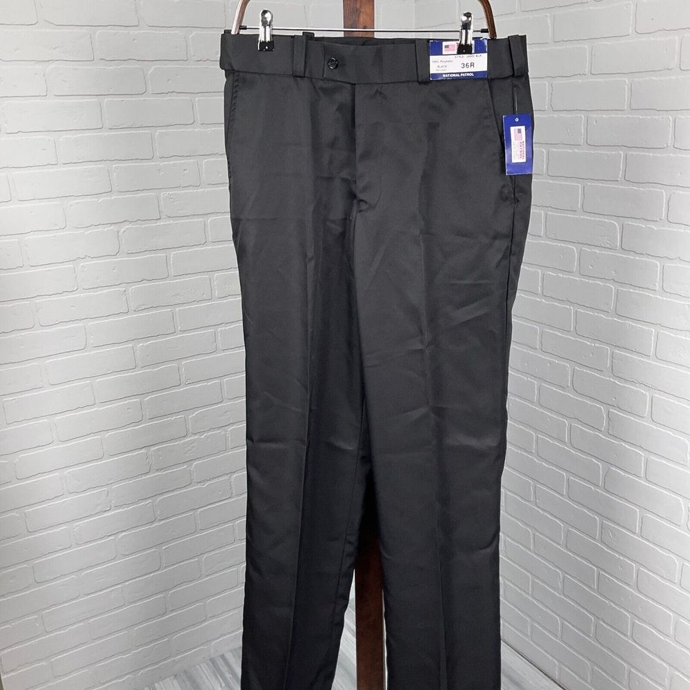 National Patrol Uniform Pants Men‎ 36R Black Soil Release Adjustable Unhem NWT